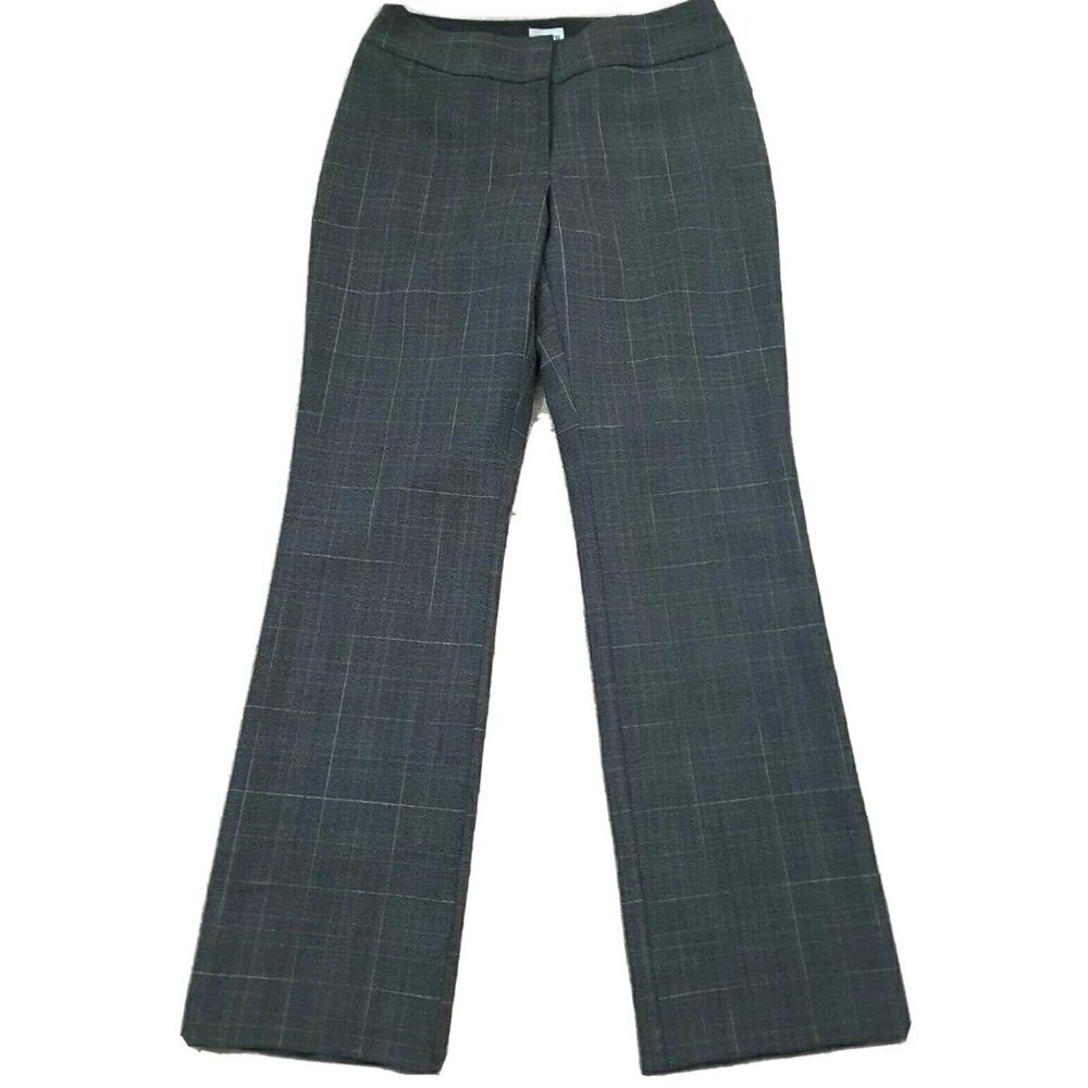 Chico's ~Women's Size 0.5~Brown/Tan Plaid Wool Blend Dress Pants Lined Stretch.